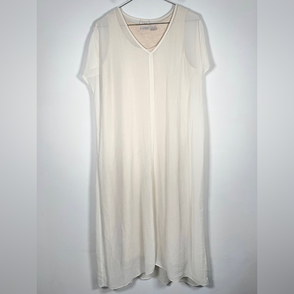 Logo by Lori Goldstein Women’s Size Large Overlay Attached Layer Dress